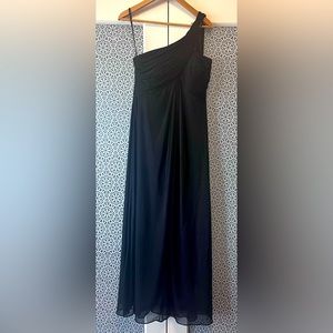 Black, One Shoulder Evening Gown